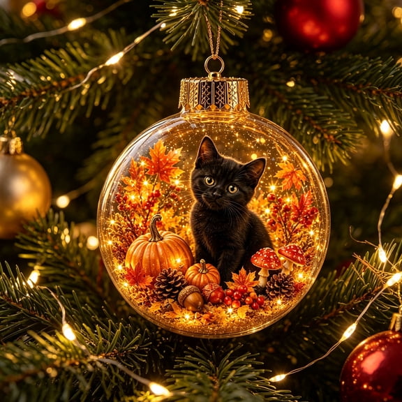 Mivyn Glowing Christmas Story Ornament, 3.15" Light-Up Mini Holiday Scene with Warm LED Light, Festive Keepsake Gift for Home Christmas Party Decoration,1PCS,