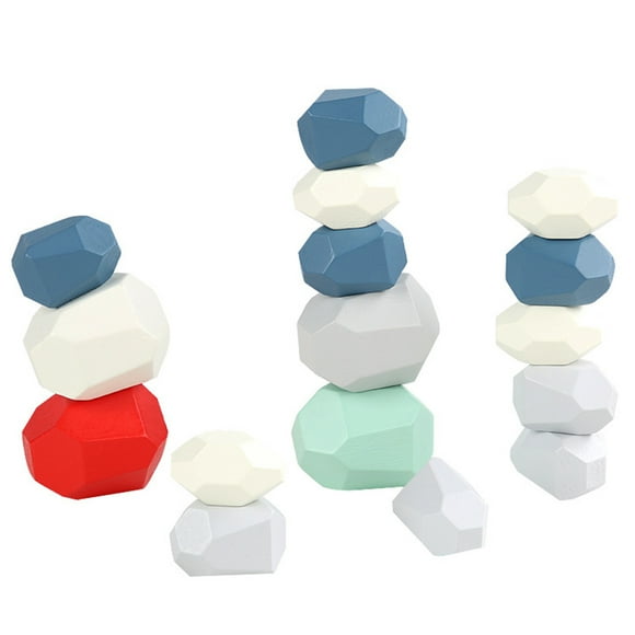 CIMAXIC Jouet pour Enfants 1 Ensemble/16 Pcs Pierre en Bois pour Enfants Jouet Éducatif Briques de Jouet Colorées, 1,57 Pouces X 0,98 Pouces X 0,98 Pouces
