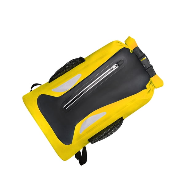 Naiovety Mochilas impermeables Mochila impermeable Gran capacidad Bolsa de aplicación amplia Camping Senderismo Drifting Natación al aire Mochilas de mochilero Amarillo
