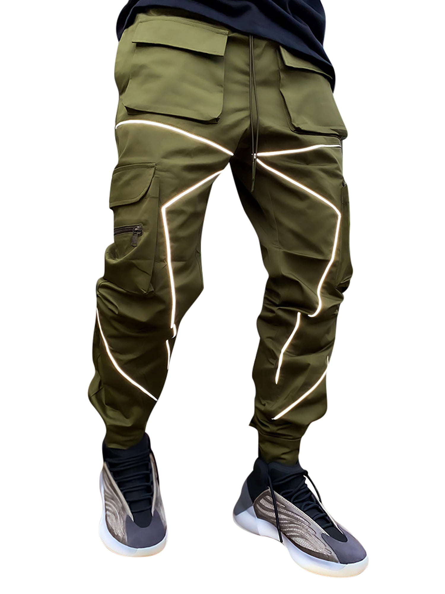 ebossy Men's Multi-Pocket Military Combat Ripstop Jogger Cargo Pants with Rib Cuff 