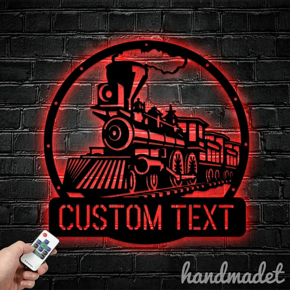 Handmadetneonsign Custom Train Wall Art LED Light - Personalized Train Name Sign Home Decor - Train