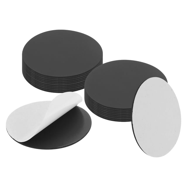 Uxcell 20Pcs 2'' x 0.05'' Imán Redondo con Respaldo Adhesivo, Etiquetas Magnéticas de Goma Autoadhesivas para Manualidades de Oficina, Aula y Hogar
