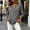 Gray loose fit 3/4 sleeve blouse a1, variant on Loose Fit 3/4 Sleeve Blouse for Women, Plus Size V Neck Button Down Top, Casual Soft Stretch Tunic for Beach Office Daily Wear, Gray XL