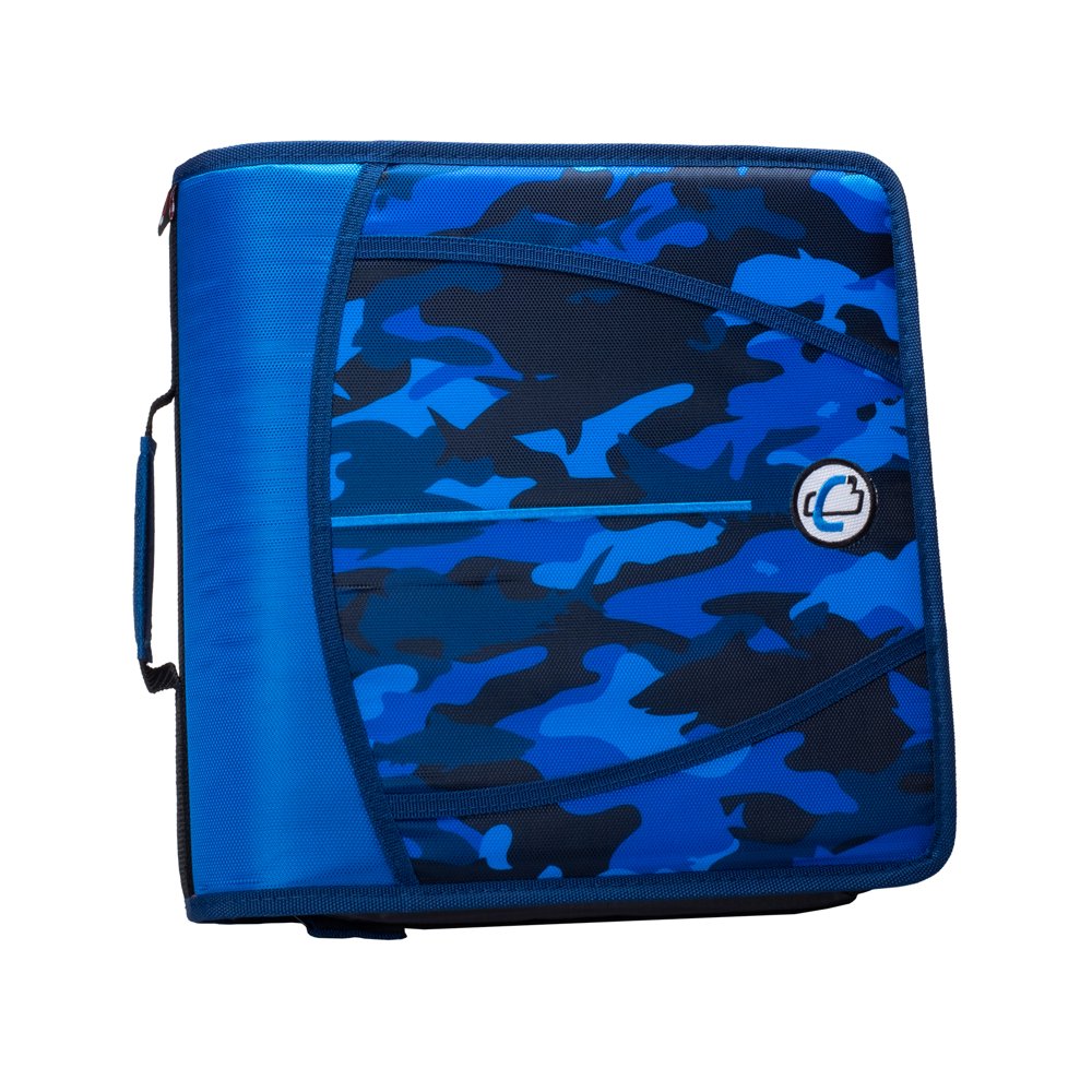 Caseit Printed Mighty Zip Tab Oring Zipper Binder, 3inch ring size