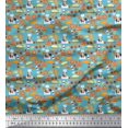 thumbnail image 1 of Soimoi Polyester Crepe Fabric Pizza,Cake & Croissant Food Print Fabric by The Yard 42 Inch Wide, 1 of 1