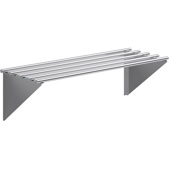 AmGood 48" Long X 18" Deep Stainless Steel Tubular Wall Shelf | NSF Certified | Appliance & Equipment Metal Shelving | Kitchen, Restaurant, Garage, Laundry, Utility Room