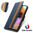 thumbnail image 4 of SaniMore Magnetic Clasp Wallet Case for Samsung Galaxy A33 5G with Cash & Card Slots, RFID Blocking Soft TPU + PU Leather Shockproof Protective Cover with Folio Flip Kickstand Shell, Darkblue, 4 of 7
