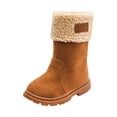 thumbnail image 3 of Quealent Toddler Girl Snow Boots Winter Warm Outdoor Brown Boots (Toddler/Little Kids/Kid) Brown for Size 12, 3 of 9