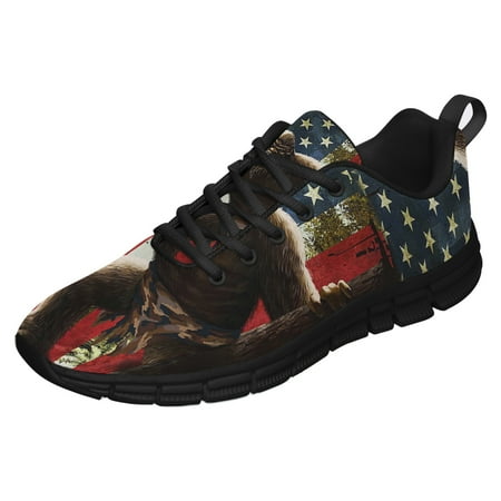 

Big Foot American Flag Running Shoes Sneakers Mesh Black Size 5