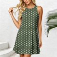 thumbnail image 2 of SAWOBUUN Womens Sleeveless Polka Dot Mini Dress Crew Neck Summer Casual Tank Dress Loose Fit Beach Sundress with Pockets, 2 of 6