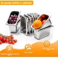 thumbnail image 3 of 10 Piezas Insertos de Acero Inoxidable 1/9 in, Charolas de Acero Inoxidable 17.6 x 10.8 x 10CM, Apilable y Fácil de Limpiar, Adecu para hoteles, restaurantes, pastelerías, fiestas, 3 of 3