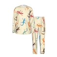 thumbnail image 3 of Mens Long Sleeve Pajamas Round Neck Pjs Set Soft Loungewear with Pockets, Lizards Lizard Pattern, 3 of 6