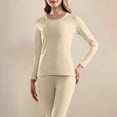 thumbnail image 7 of AINIYS Women Winter Warm Thermal Underwear Set Fleeve Layered Long Sleeve Set Fall Winter Outfits Khaki XXXL, 7 of 7