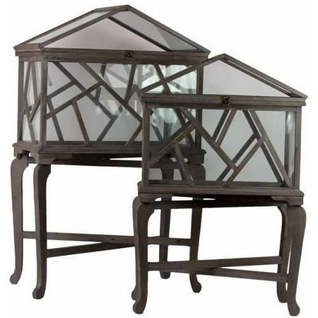 Urban Trends Collection: Wood Terrarium, Weathered Wood Finish, Brown