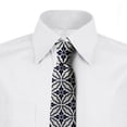 thumbnail image 2 of Geometric Necktie, Japanese Mandala, Dress Tie, 3.7", Dark Blue Cream, by Ambesonne, 2 of 3