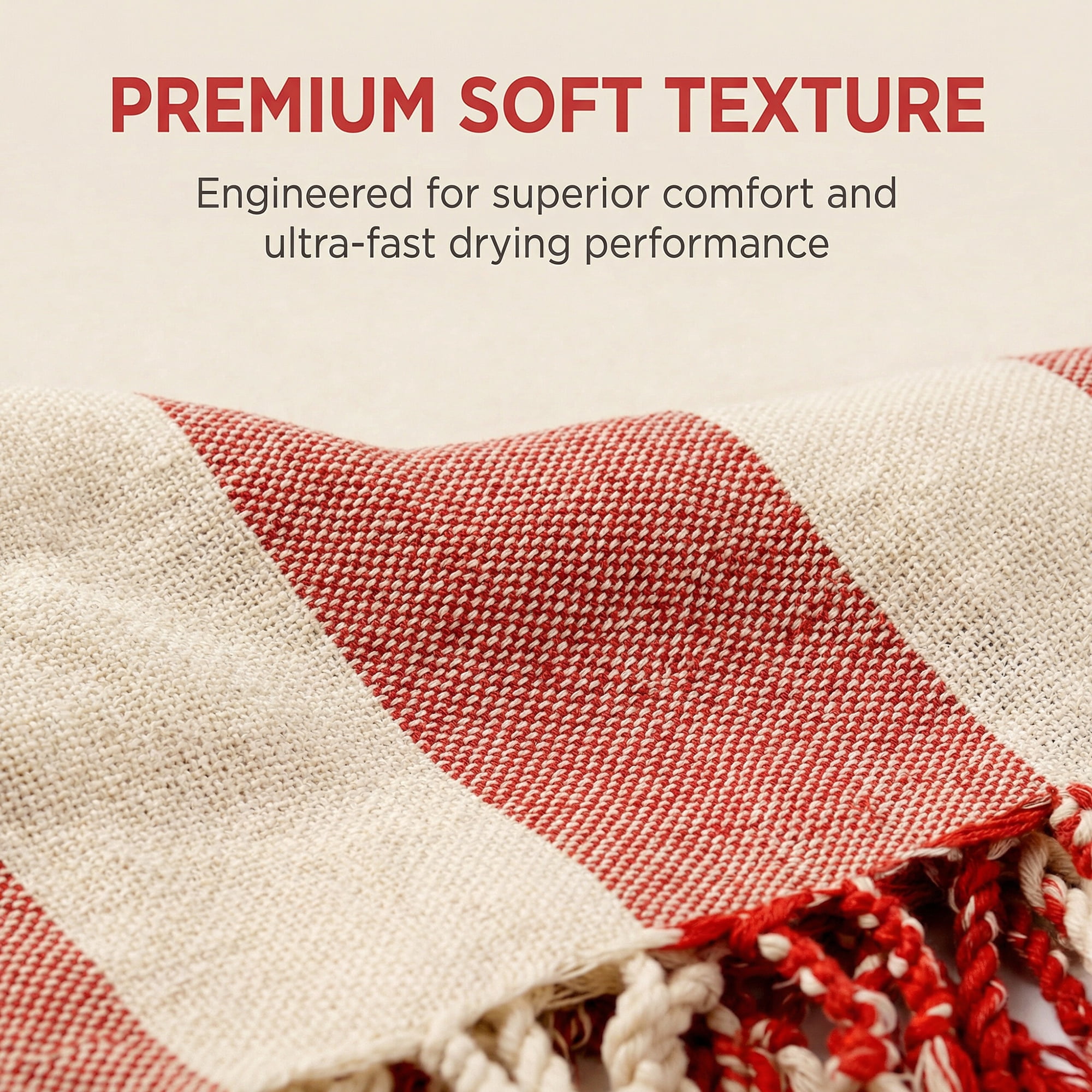 Unique Bargains Stripe Lightweight Absorbent Quick Dry Beach Towel Red 71" x 40"