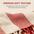 thumbnail image 3 of Unique Bargains Stripe Absorbent Quick Dry Beach Towel 2 Pack Red 71"x40", 3 of 8