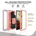 thumbnail image 2 of Dteck Case for Samsung Galaxy A12 6.5-inch,Shockproof Rugged Rubber Armor 3-Layer Protection Case Hybrid Hard PC Back With Ring Holder Kickstand Cover,Gray+Rosegold, 2 of 6
