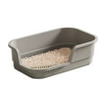 thumbnail image 3 of 2pcs Extra Large Cat Litter With High Sides Semi Enclosed Pet Toilet For Cats And Dogs Indoor Litter Tray Design Durable Pet Supplies Pet Others 16.5*11*4.4in, 3 of 5