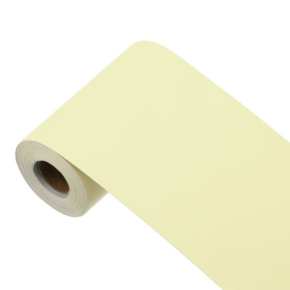 Uxcell 393"x3.9" Milk Yellow Wallpaper, Peel and Stick Wallpaper, Yellow Contact Paper Solid Color Vinyl Self-Adhesive Wall Paper Decorative for Wall Covering