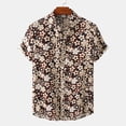 thumbnail image 2 of Playeras Camiseta de manga corta con solapa y hebilla con estampado de y ocio para hombre (Brown, 3XL), 2 of 7