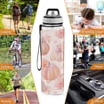 thumbnail image 7 of 32oz Transparent Sports Water Bottle with Straw for Kids Adults Outdoor School Gym Fitness Pastel Pink Pumpkins, 7 of 7