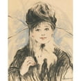 thumbnail image 2 of Madeleine-Jeanne Lemaire 15x18 Black Ornate Wood Framed Double Matted Museum Art Print Titled - Portrait of a Woman, 2 of 5