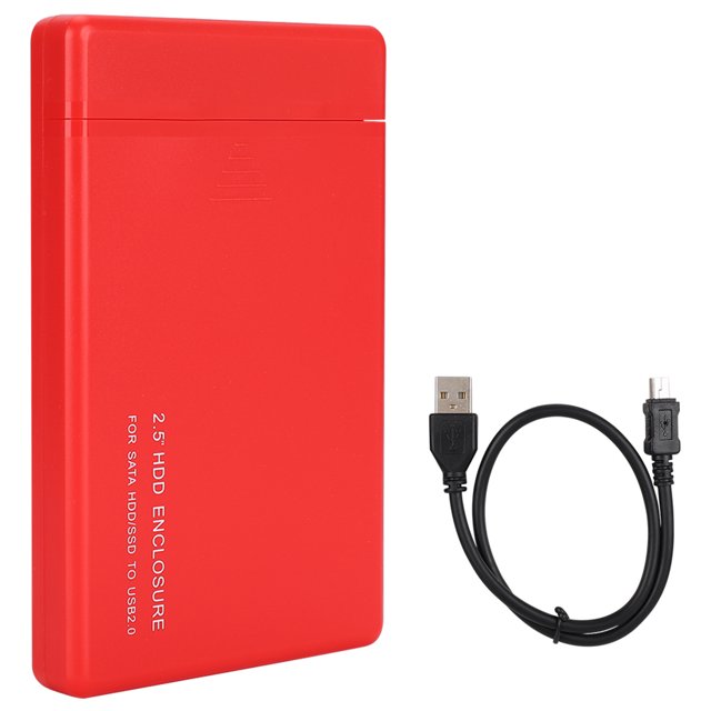 W25a820 Caja de disco duro móvil USB2.0 SATA de 2,5 pulgadas Caja de disco duro externo (rojo)