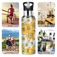 thumbnail image 4 of Sunflowers Yellow Water Bottles Insulated Thermos Kids Stainless Steel Bottle with Straw Lid Flask Leakproof for Sports Gym 20 oz, 4 of 7