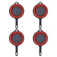 thumbnail image 3 of 4PCS Collapsible Colander Strainer Round with Handle Hanging Hole for Pasta Vegetables FruitsRed, 3 of 4