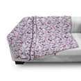thumbnail image 3 of Butterfly Soft Flannel Fleece Blanket, Silhouettes of Different Butterflies Purple Tone Illustration Simplistic Geometry, Cozy Plush for Indoor and Outdoor Use, 60" x 80", Multicolor, by Ambesonne, 3 of 6