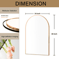 thumbnail image 6 of CONGUILIAO Arch Wall Mirror 20"x30" Bathroom Arched Mirror Vanity Mirror Gold, 6 of 6