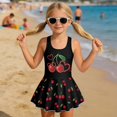 thumbnail image 3 of Tutolipy Cherry One Piece Swimsuit, Wide Straps Bathing Suit, Fashion for Summer, Size 6-7 Years, 3 of 8