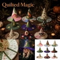 thumbnail image 3 of Halloween Witch Hat | Handcrafted Art Hat, Adult Vintage Cottagecore Halloween Witch Hats, Renaissance Witchy Vibes, 3 of 5