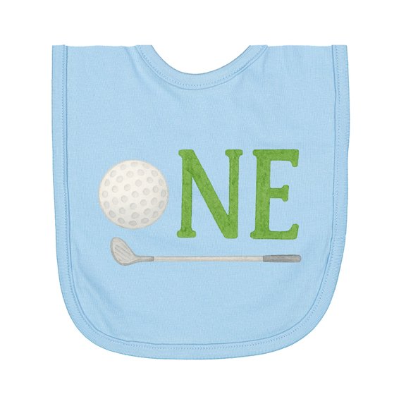 Inktastic Golf Themed First Birthday One Newborn Bib