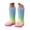 Light Blue, variant on SUYIDA Gradient Rain Boots for Girls Mid Calf Waterproof Easy On Boots Non Slip Sole All Seasons Outdoor Play Boots