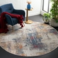 thumbnail image 2 of SAFAVIEH Phoenix Maralyn Abstract Area Rug, Ivory/Blue Rust, 6'7" x 6'7" Round, 2 of 8