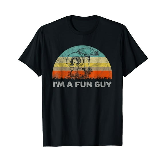 Funny I'm A Fun Guy Fungi Pun Cotton T-Shirt Black Gift Mushroom Picker Cotton T-Shirt Black