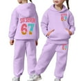 thumbnail image 2 of 67 Kids Shirt and Pants Set Long Sleeved Pullover Sweatshirt Jogger Sweatpants Six Seven Boys Girls Outfit for Kids, 2 of 7