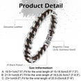 thumbnail image 2 of Men's Premium Leather and Stainless Steel Time Line Bracelet - Elegant Silver and Brown Wristband - Perfect Bracelet 10mm 20.5cm, 2 of 7