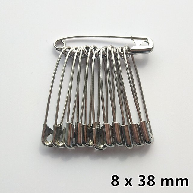 12 Uds. De alfileres de seguridad de alta calidad, Clip de papel, herramientas de costura DIY, agujas de Metal dorado y plateado, broche de alfiler de seguridad grande, accesorios LFR06 Tan Jianjun unisex