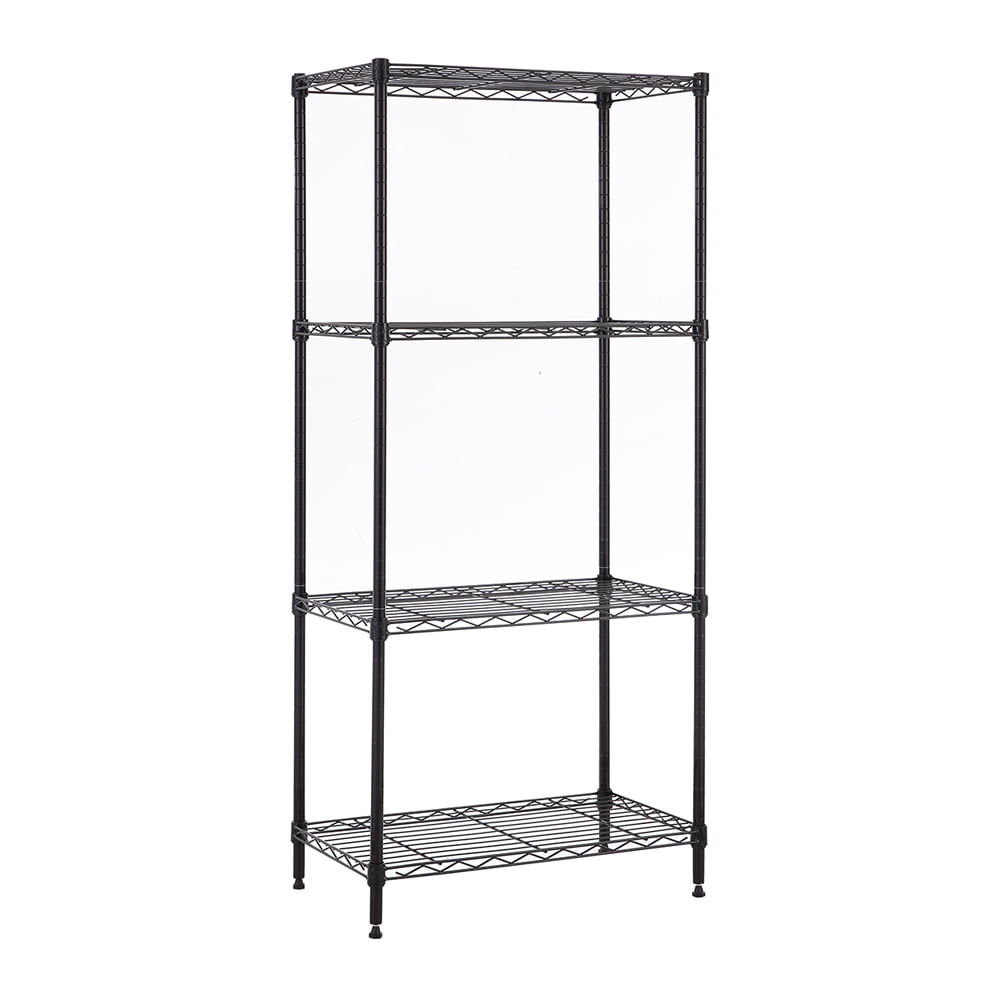 4 tier black coating shelving unit 14x24x53in