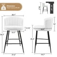 thumbnail image 5 of Set of 2 Upholstered Counter Height Barstools with Full Back and Metal Legs, Modern Chairs for Kitchen Island, 5 of 11