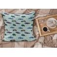 thumbnail image 2 of Cars Fluffy Throw Pillow Cushion Cover, Absurd Design with Vintage Cars in The Air with Clouds Old Vehicles Pattern, Decorative Square Pillow Case, 24" x 24", Pale Blue Teal Umber, by Ambesonne, 2 of 5