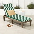 thumbnail image 6 of Geemuslly Outdoor Chaise Lounge Cushion 72x21 Inch With Headres - Waterproof Patio Chair Cushions Non-Slip with Ties, Fade Resistant for Pool Beach Garden Recliner,Green & White Stripes,2Pcs, 6 of 8