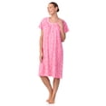 thumbnail image 4 of Aria Women's 100% Cotton Raglan Sleeve Smocked Neck Sleepwear 40" Gown, Sizes XS-5X, 4 of 8
