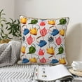 thumbnail image 6 of Xecao Watercolor Teapots Print Soft Velvet Decorative Throw Pillow Covers, Square Cushion Cases for Bed, Sofa, Living Room, Car, and Indoor Outdoor Use-18"x18", 6 of 8