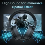 Seenda Wireless Gaming Headset for PS4 PC Xbox One PS5 Controller, Noise Cancelling Over Ear Headphones with Mic, LED Light, Bass Surround
