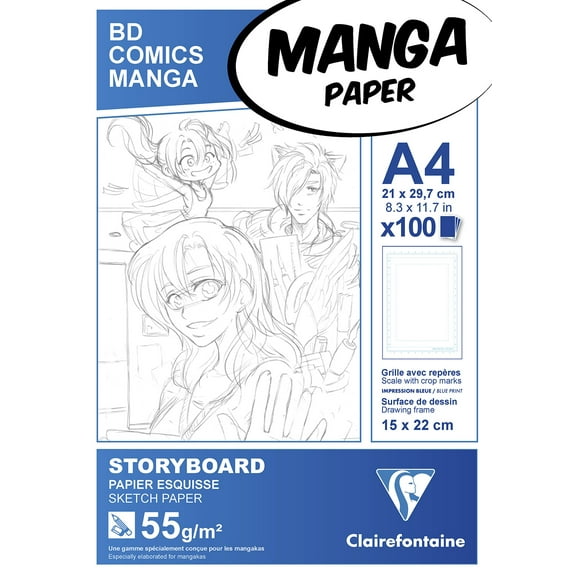 Clairefontaine Manga Drawing Paper - Storyboard Pads - 8 x 12