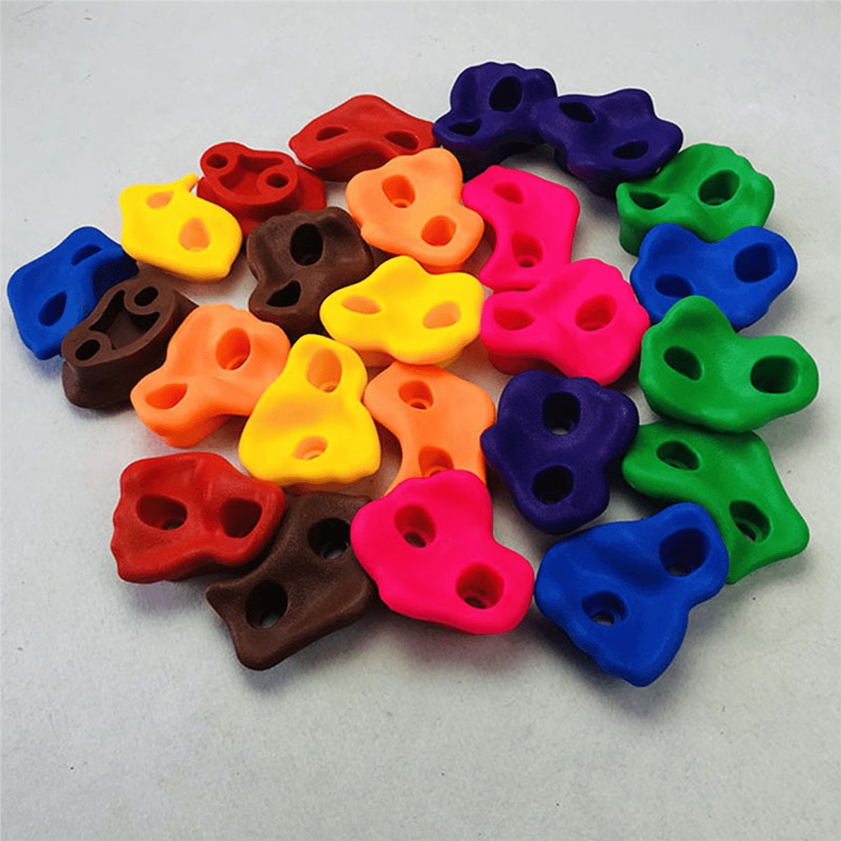 30Pcs Mixed Color Plastic Children Kids Rock Climbing Wood Wall Hand Feet Holds Grip Kits with Screws